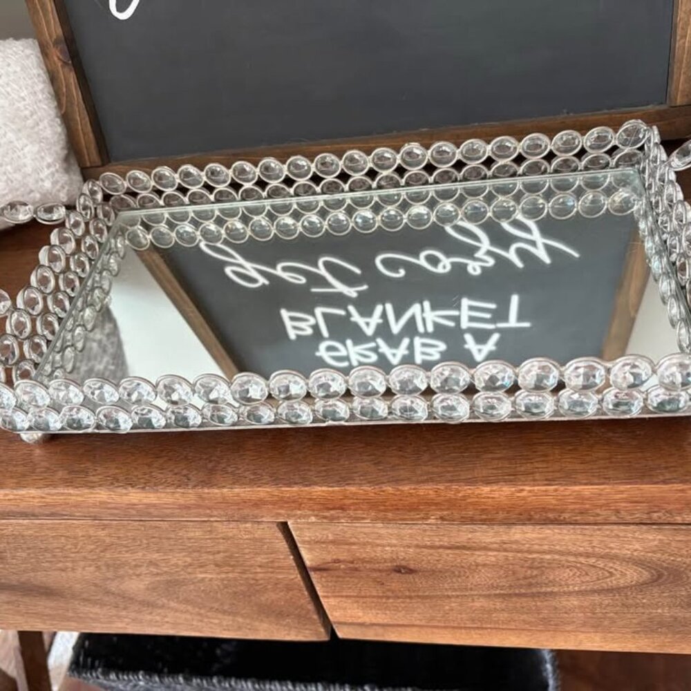 Tray- mirrored and bejewelled